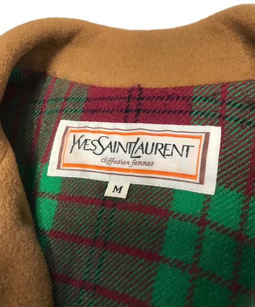 Yves Saint Laurent（イヴサンローラン）Yves Saint Laurent (イヴサンローラン) 金釦ショート丈Pコート ブラウン サイズ:Mの古着・服飾アイテム