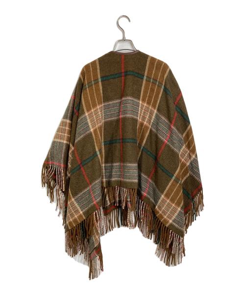 RALPH LAUREN（ラルフローレン）RALPH LAUREN (ラルフローレン) ウールアルパカチェックポンチョ　 ブラウン サイズ:FREE 未使用品の古着・服飾アイテム