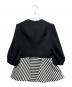 BORDERS at BALCONY (ボーダーズアットバルコニー) BORDER PUPLUM TWILL BLOUSE/ボーダー ペプラム ツイル ブラウス/BD2311-3C-02 ブラック×ホワイト サイズ:36：15000円