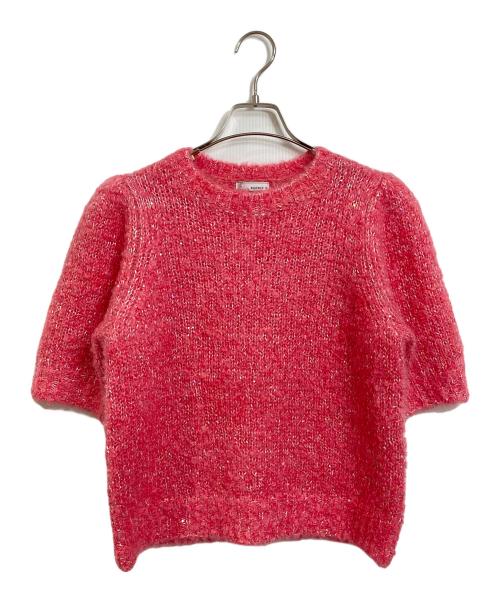 BEATRICE（ベアトリス）BEATRICE (ベアトリス) スパンコールブークレーニット　半袖ニット　モヘヤ混ニット ピンク サイズ:38の古着・服飾アイテム