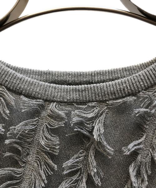 ANAYI（アナイ）ANAYI (アナイ) コットンフリンジバイアス プルオーバー グレー サイズ:36の古着・服飾アイテム