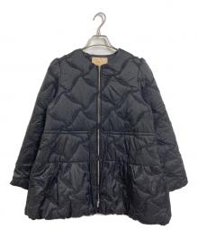 Maglie le cassetto（マーリエ ル カセット）の古着「ループ刺繍キルティングブルゾン　中綿ジャケット　アウター」｜ブラック