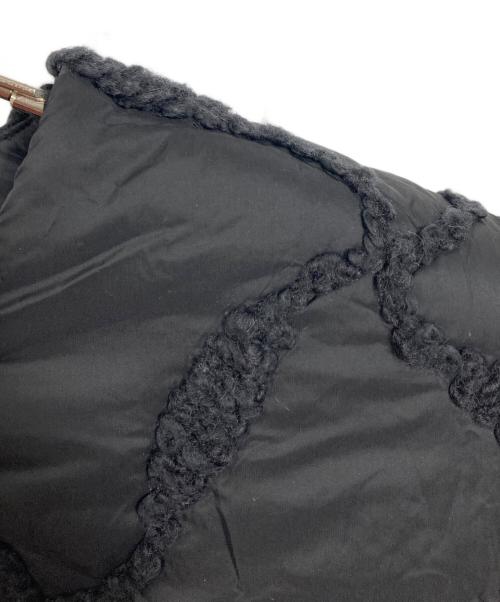 Maglie le cassetto（マーリエ ル カセット）Maglie le cassetto (マーリエ ル カセット) ループ刺繍キルティングブルゾン　中綿ジャケット　アウター ブラック サイズ:9の古着・服飾アイテム