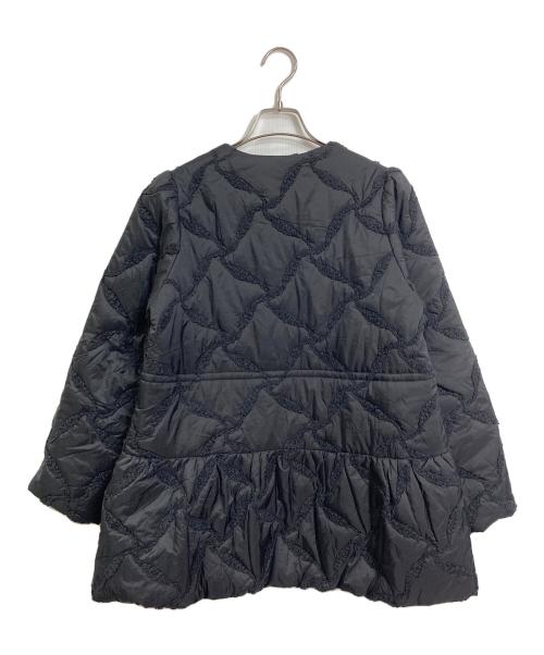 Maglie le cassetto（マーリエ ル カセット）Maglie le cassetto (マーリエ ル カセット) ループ刺繍キルティングブルゾン　中綿ジャケット　アウター ブラック サイズ:9の古着・服飾アイテム