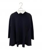 LE PHILル フィル）の古着「襟付きフレアニット」｜ブラック