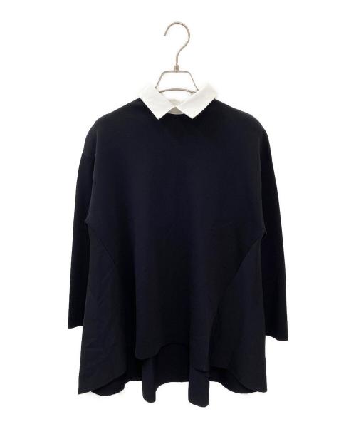 LE PHIL（ル フィル）LE PHIL (ル フィル) 襟付きフレアニット ブラック サイズ:Fの古着・服飾アイテム