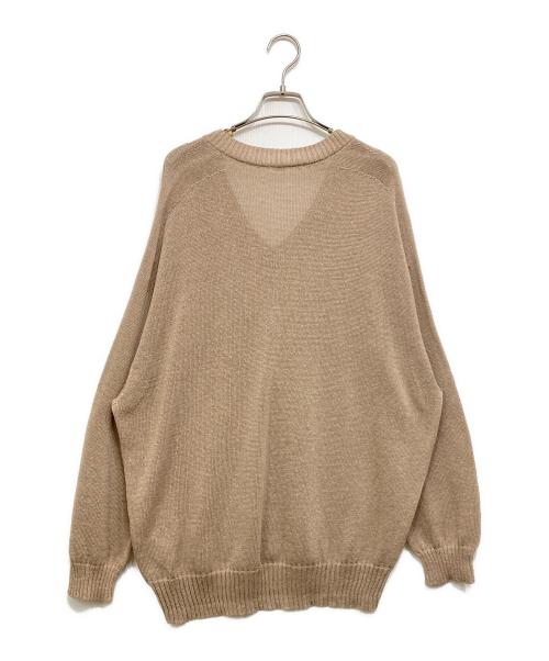 BRILL（ブリル）BRILL (ブリル) リネンコットンVネックニット ベージュ サイズ:Fの古着・服飾アイテム