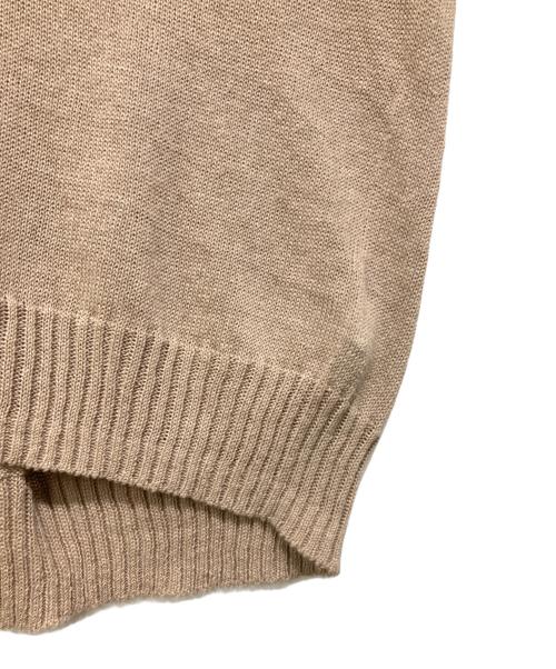 BRILL（ブリル）BRILL (ブリル) リネンコットンVネックニット ベージュ サイズ:Fの古着・服飾アイテム