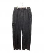 PWAプア）の古着「Linen Mix Denim Trousers」｜ブラック