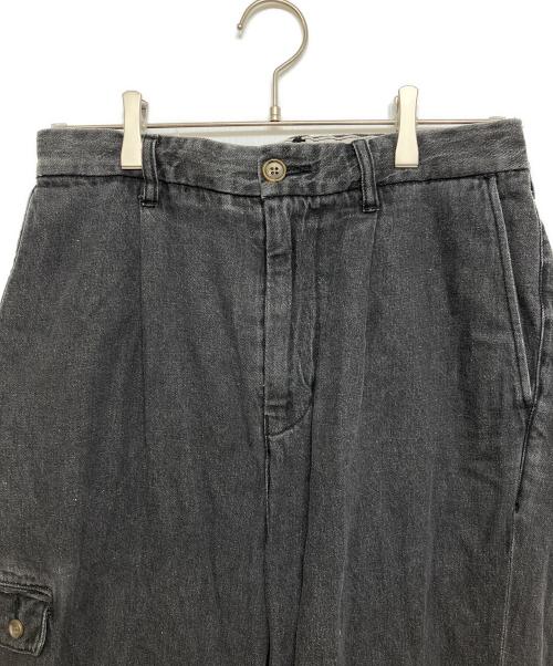 PWA（プア）PWA (プア) Linen Mix Denim Trousers ブラック サイズ:Lの古着・服飾アイテム