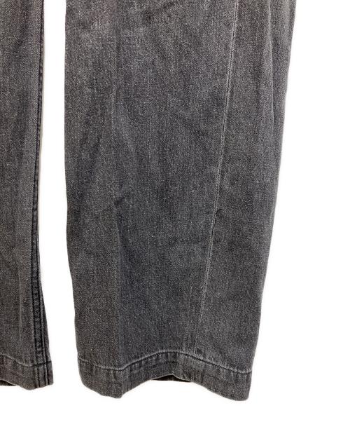 PWA（プア）PWA (プア) Linen Mix Denim Trousers ブラック サイズ:Lの古着・服飾アイテム