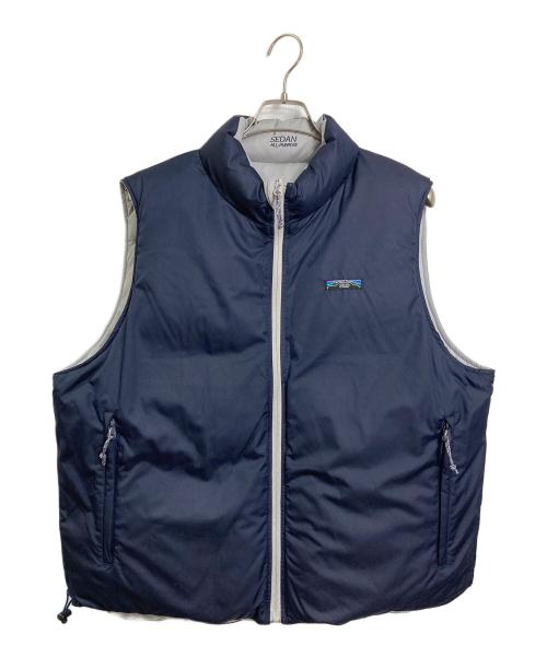 SEDAN ALL-PURPOSE（セダンオールパーパス）SEDAN ALL-PURPOSE (セダンオールパーパス) Reversible Down Vest リバーシブルダウンベスト　アウター　ライトアウター グレー×ネイビー サイズ:Lの古着・服飾アイテム