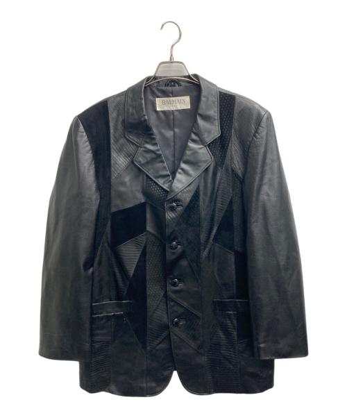 BALMAIN（バルマン）BALMAIN (バルマン) ラムレザージャケット ブラック サイズ:50の古着・服飾アイテム