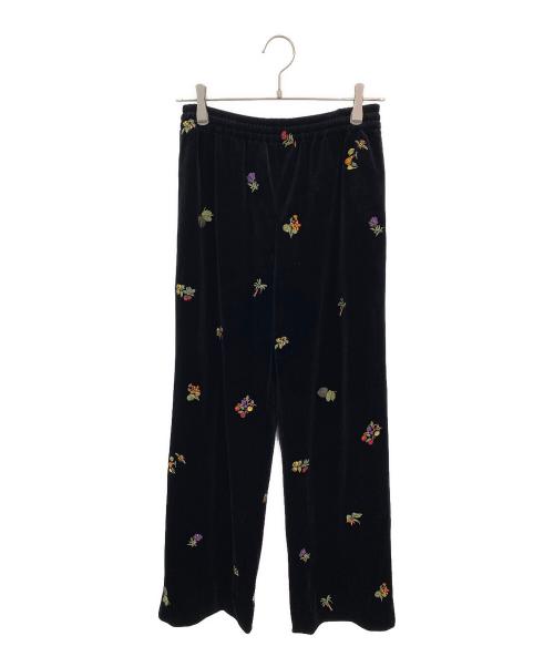 CABAN（キャバン）CABAN (キャバン) ソフトべロアエンブロイダリーパンツ ブラック サイズ:Freeの古着・服飾アイテム