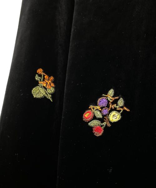 CABAN（キャバン）CABAN (キャバン) ソフトべロアエンブロイダリーパンツ ブラック サイズ:Freeの古着・服飾アイテム