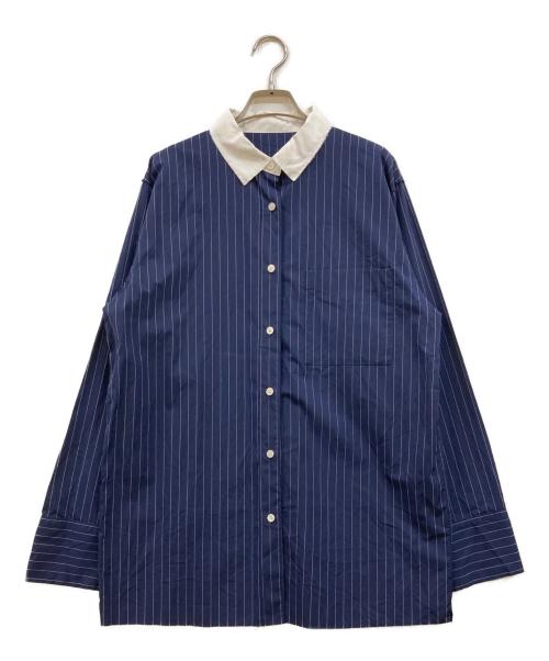 CITYSHOP（シティショップ）CITYSHOP (シティショップ) SUPIMA COTTON クレリック ストライプ長袖シャツ ネイビー サイズ:-の古着・服飾アイテム