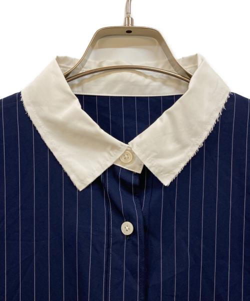 CITYSHOP（シティショップ）CITYSHOP (シティショップ) SUPIMA COTTON クレリック ストライプ長袖シャツ ネイビー サイズ:-の古着・服飾アイテム