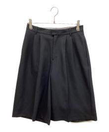 CITYSHOP（シティショップ）の古着「TACK HALF PANTS　タックハーフパンツ」｜ブラック