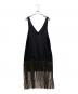 PONTI（ポンティ）の古着「Cupra Striped/ Recycle PE Fringe Dress　フリンジドレス」｜ネイビー