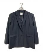 CITYSHOPシティショップ）の古着「OVERSIZE SINGLE ジャケット オーバーサイズ　シングルジャケット　アウター　ライトアウター　セレモニー　オフィスカジュアル　日本製」｜ブラック