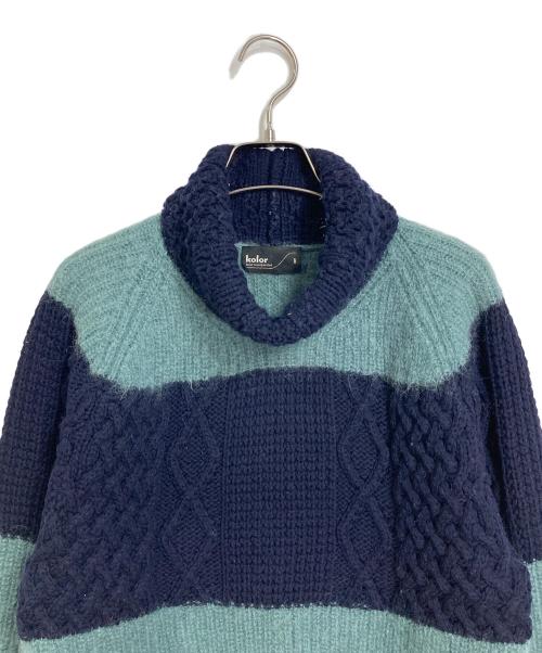 KOLOR（カラー）KOLOR (カラー) モヘア混タートルネックニット　 グリーン サイズ:1の古着・服飾アイテム