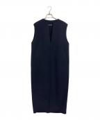 Nobleノーブル）の古着「スポンジボンディングワンピース　レーヨン混ワンピース」｜ネイビー
