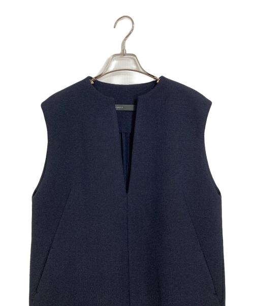 Noble（ノーブル）Noble (ノーブル) スポンジボンディングワンピース　レーヨン混ワンピース ネイビー サイズ:38の古着・服飾アイテム