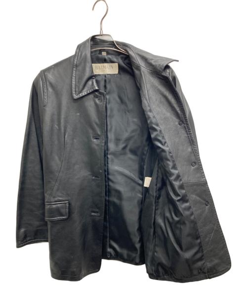 BALMAIN（バルマン）BALMAIN (バルマン) ラムレザージャケット ブラック サイズ:9の古着・服飾アイテム