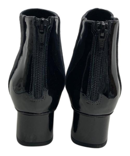 FABIO RUSCONI（ファビオルスコーニ）FABIO RUSCONI (ファビオルスコーニ) スウェード×エナメルショートブーツ グレー×ブラック サイズ:38の古着・服飾アイテム