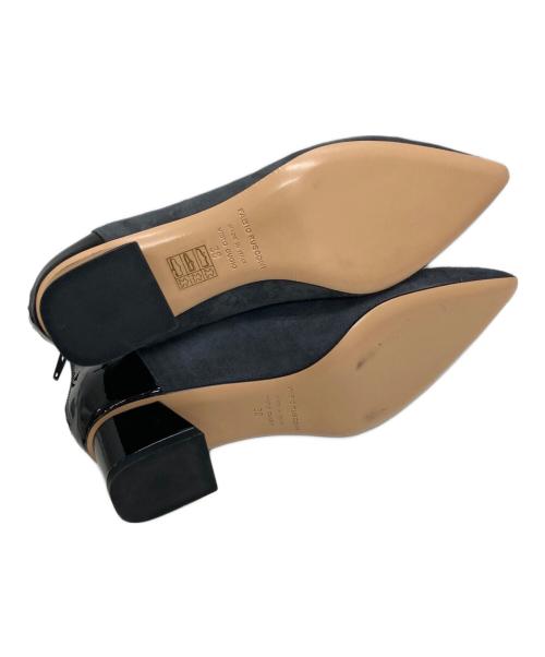 FABIO RUSCONI（ファビオルスコーニ）FABIO RUSCONI (ファビオルスコーニ) スウェード×エナメルショートブーツ グレー×ブラック サイズ:38の古着・服飾アイテム