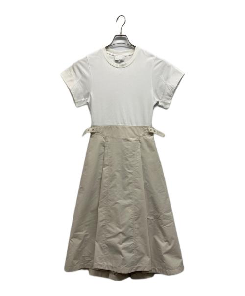 3.1 phillip lim（スリーワンフィリップリム）3.1 phillip lim (スリーワンフィリップリム) ドッキングワンピース ホワイトの古着・服飾アイテム