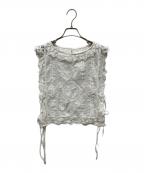 sara mallikaサラマリカ）の古着「Cotton Batten Lace Ribbon Top」｜ホワイト