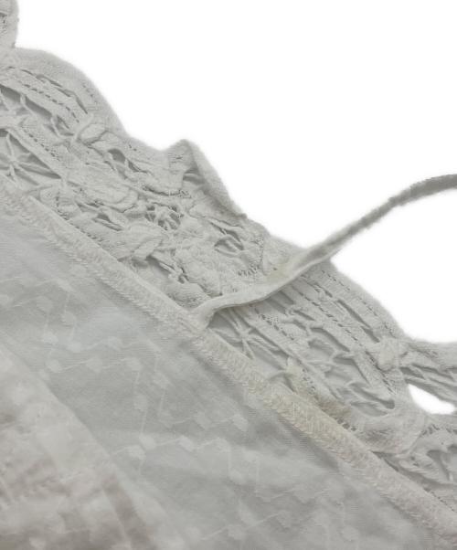 sara mallika（サラマリカ）sara mallika (サラマリカ) Cotton Batten Lace Ribbon Top ホワイト サイズ:FREEの古着・服飾アイテム