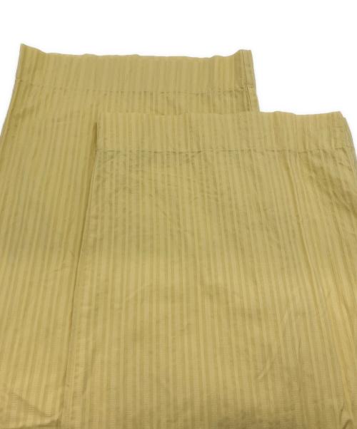 sara mallika（サラマリカ）sara mallika (サラマリカ) Cotton Stripe Jaquard Ladder Lace Pants　コットン ストライプ ジャカード ラダー レース パンツ イエロー サイズ:Mの古着・服飾アイテム