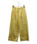 sara mallika（サラマリカ）の古着「Cotton Stripe Jaquard Ladder Lace Pants　コットン ストライプ ジャカード ラダー レース パンツ」｜イエロー