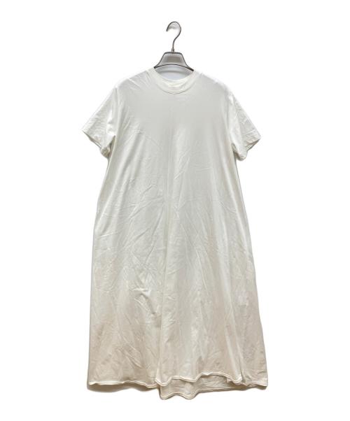 ATON（エイトン）ATON (エイトン) 48/2ナチュラルダイフレアドレス ホワイト サイズ:2の古着・服飾アイテム