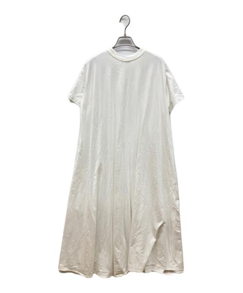 ATON（エイトン）ATON (エイトン) 48/2ナチュラルダイフレアドレス ホワイト サイズ:2の古着・服飾アイテム