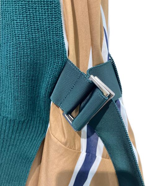sacai（サカイ）sacai (サカイ) ニットドッキングストライプシャツワンピース　20-05036 グリーン サイズ:1の古着・服飾アイテム