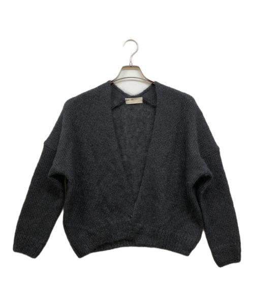 evam eva（エヴァムエヴァ）evam eva (エヴァムエヴァ) モヘアシルクカーディガン グレー サイズ:記載無しの古着・服飾アイテム