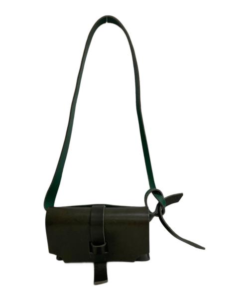 archi（アーキ）ARCHI (アーキ) LEATHER BODYバッグ（レザー　ボディ　バッグ） グリーンの古着・服飾アイテム