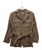 stile latinoスティレラティーノ）の古着「ウール コットン ヘリンボーン サファリジャケット」｜ブラウン