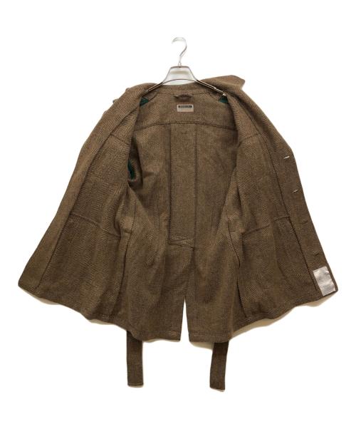 stile latino（スティレラティーノ）stile latino (スティレラティーノ) ウール コットン ヘリンボーン サファリジャケット ブラウン サイズ:48の古着・服飾アイテム
