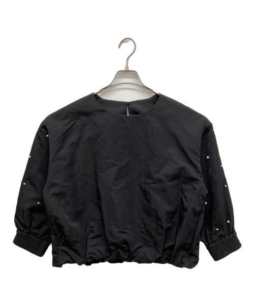 BEARDSLEY（ビアズリー）BEARDSLEY (ビアズリー) ランダムパールトップス ブラック サイズ:FREEの古着・服飾アイテム