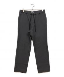 ATON（エイトン）の古着「SUPER 160S DOUBLE SAXONY EASY TAPERED PANTS」｜グレー