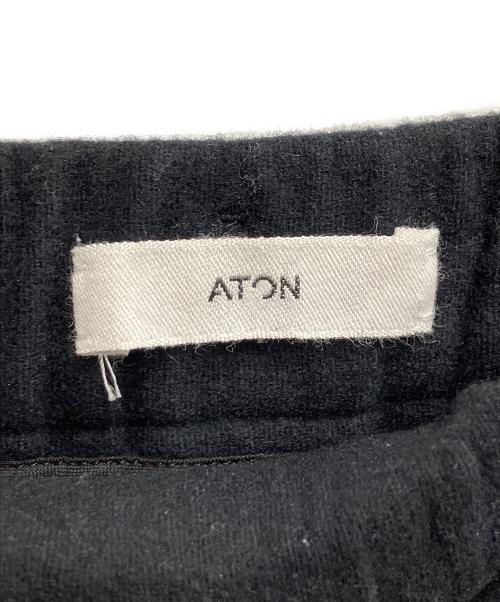 ATON（エイトン）ATON (エイトン) SUPER 160S DOUBLE SAXONY EASY TAPERED PANTS ブラック サイズ:06の古着・服飾アイテム