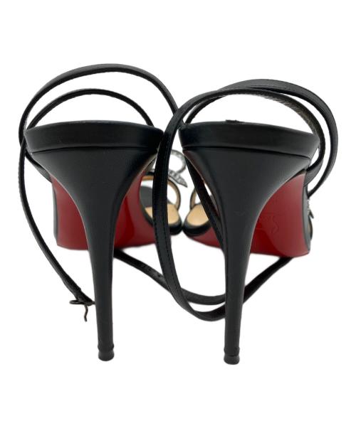 Christian Louboutin（クリスチャン・ルブタン）Christian Louboutin (クリスチャン・ルブタン) リボンラインストーンサンダル ブラック サイズ:35　1/2の古着・服飾アイテム