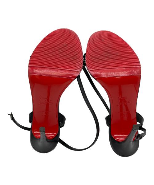 Christian Louboutin（クリスチャン・ルブタン）Christian Louboutin (クリスチャン・ルブタン) リボンラインストーンサンダル ブラック サイズ:35　1/2の古着・服飾アイテム