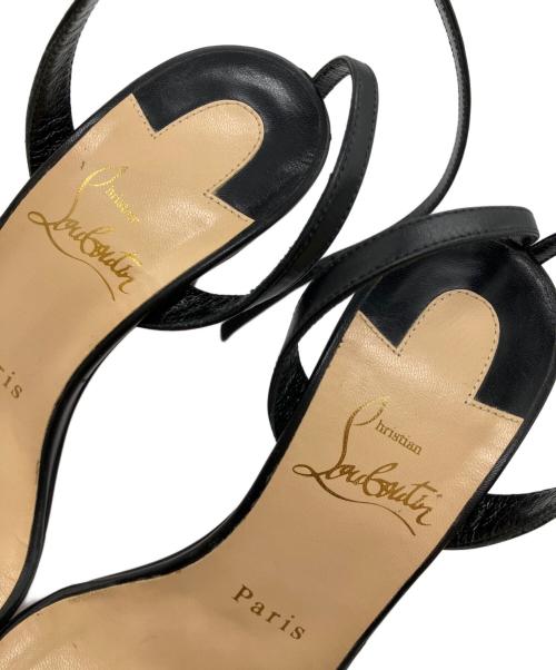 Christian Louboutin（クリスチャン・ルブタン）Christian Louboutin (クリスチャン・ルブタン) リボンラインストーンサンダル ブラック サイズ:35　1/2の古着・服飾アイテム