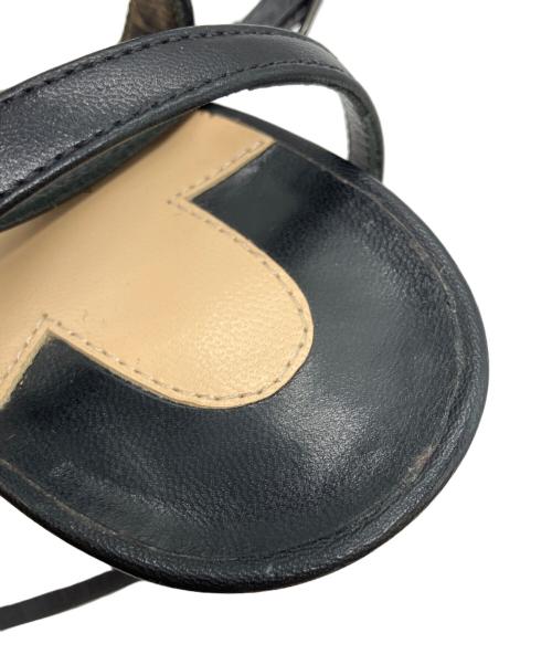 Christian Louboutin（クリスチャン・ルブタン）Christian Louboutin (クリスチャン・ルブタン) リボンラインストーンサンダル ブラック サイズ:35　1/2の古着・服飾アイテム