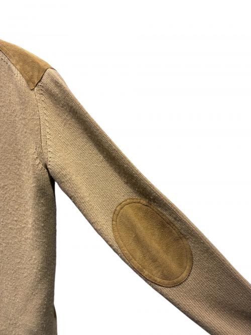 PRADA（プラダ）PRADA (プラダ) ウールカシミヤ/スエードVネックニット キャメル/タバコ サイズ:36の古着・服飾アイテム